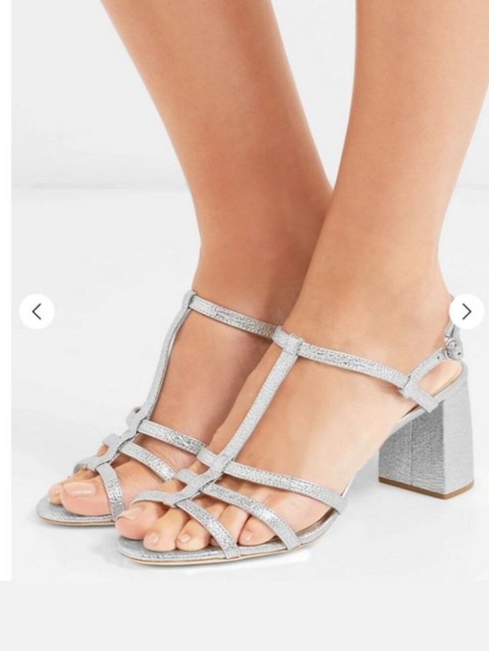 Loeffler Randall Silver Crinkle Heels 8.5